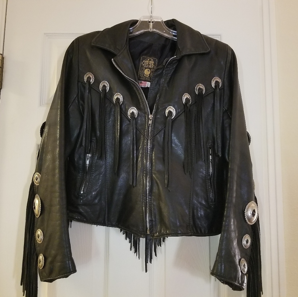 Gypsy leather jacket, vest & chaps -size 6